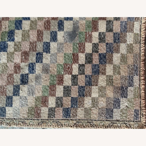 Used Hand Knotted Wool Checkered Rug for sale on AptDeco