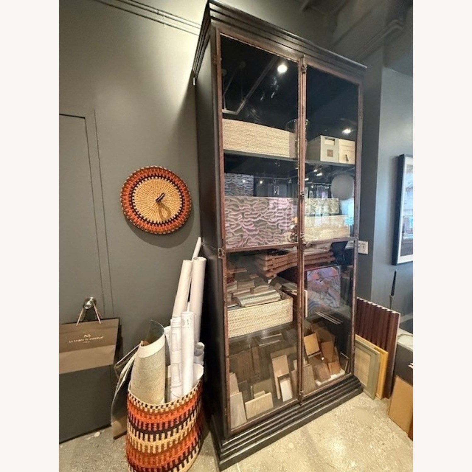 Vintage/Antique Finds Dark Brown Metal Armoire - image-2