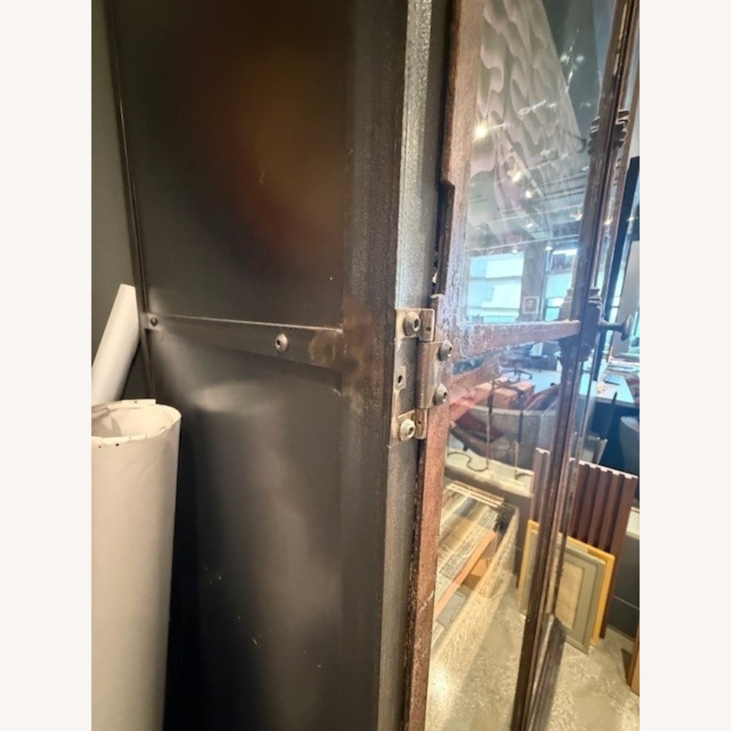 Vintage/Antique Finds Dark Brown Metal Armoire - image-3