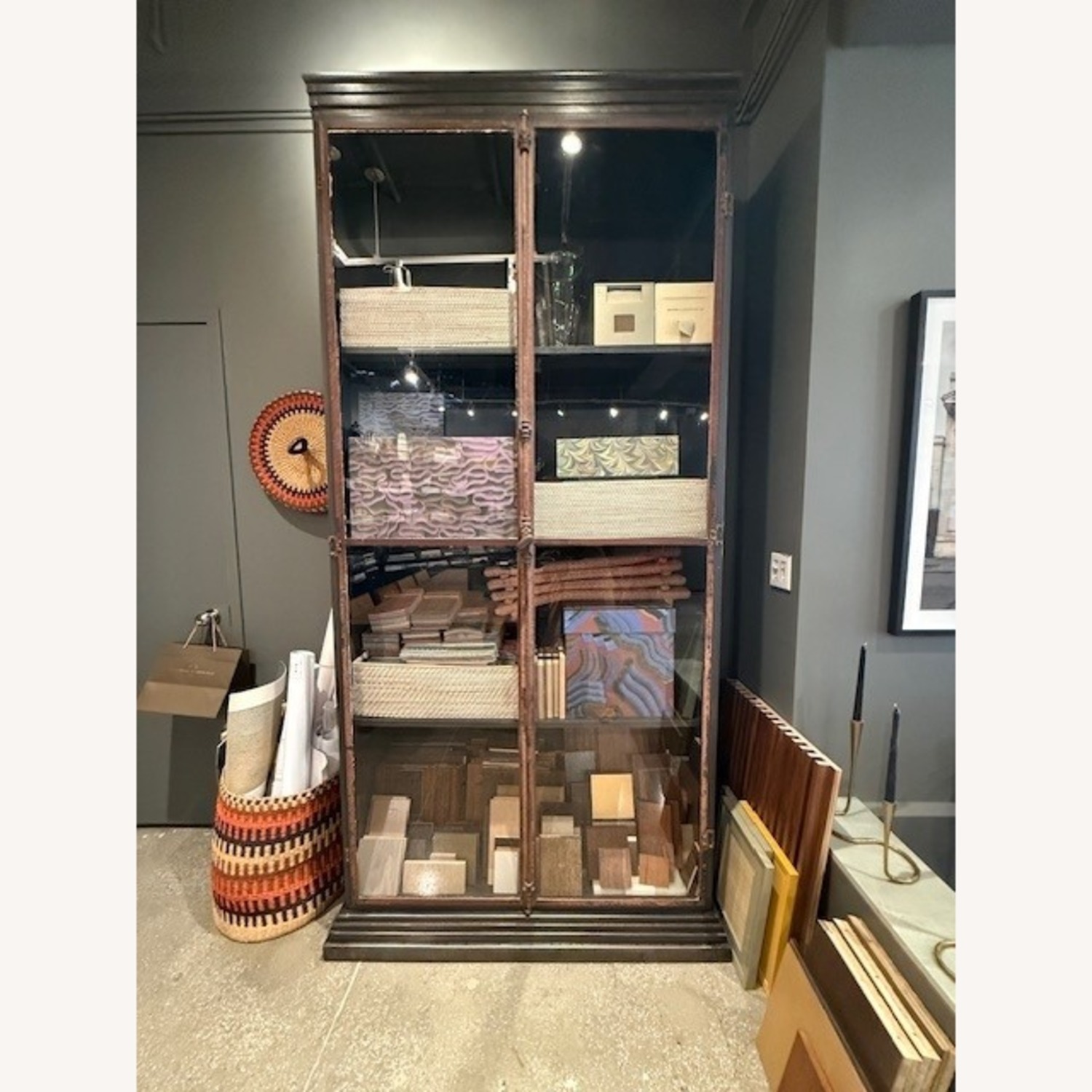 Vintage/Antique Finds Dark Brown Metal Armoire - image-1