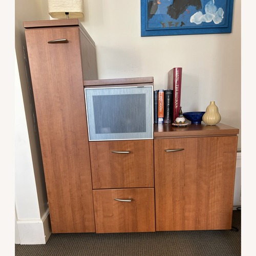 Used Techline Furniture Cherry Wood Case for sale on AptDeco