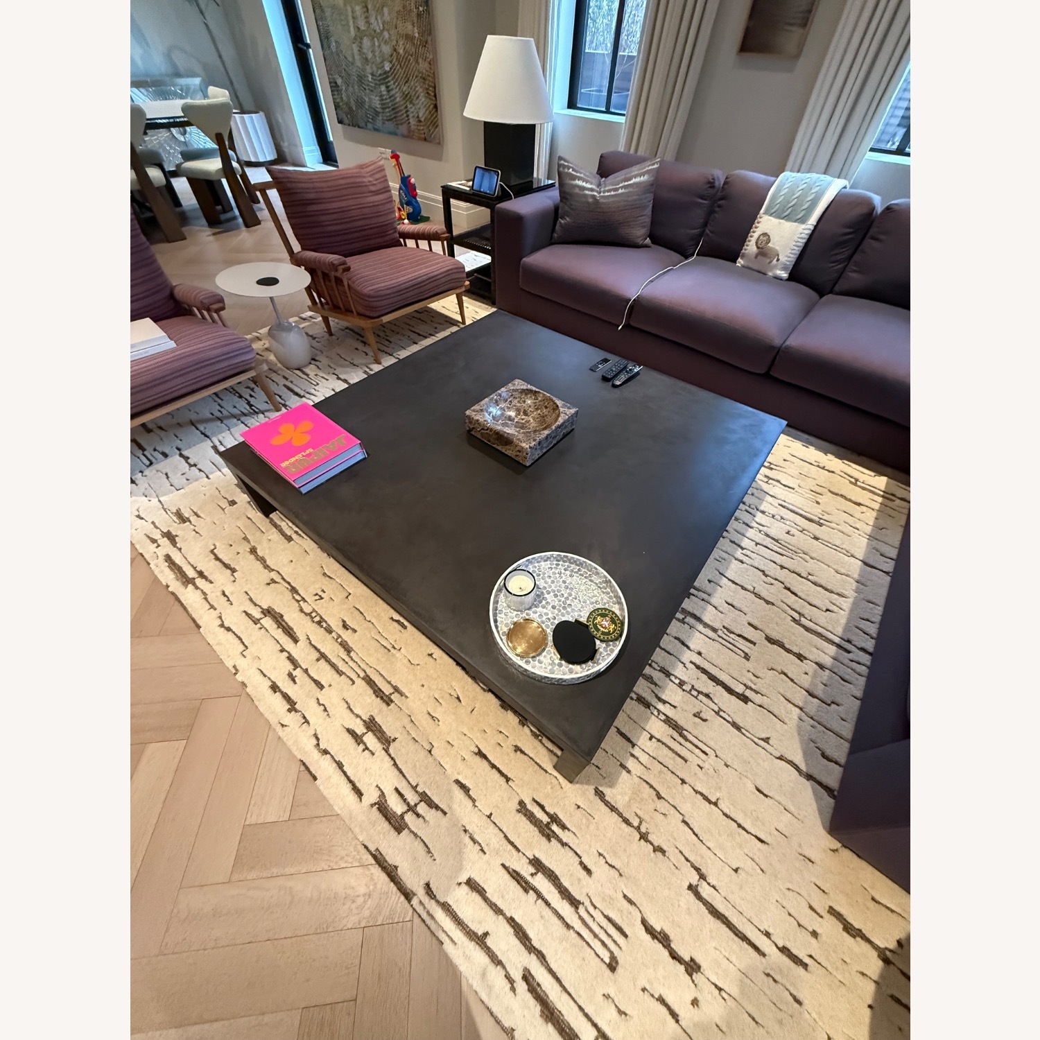 Restoration Hardware Black Concrete Coffee Table - image-2