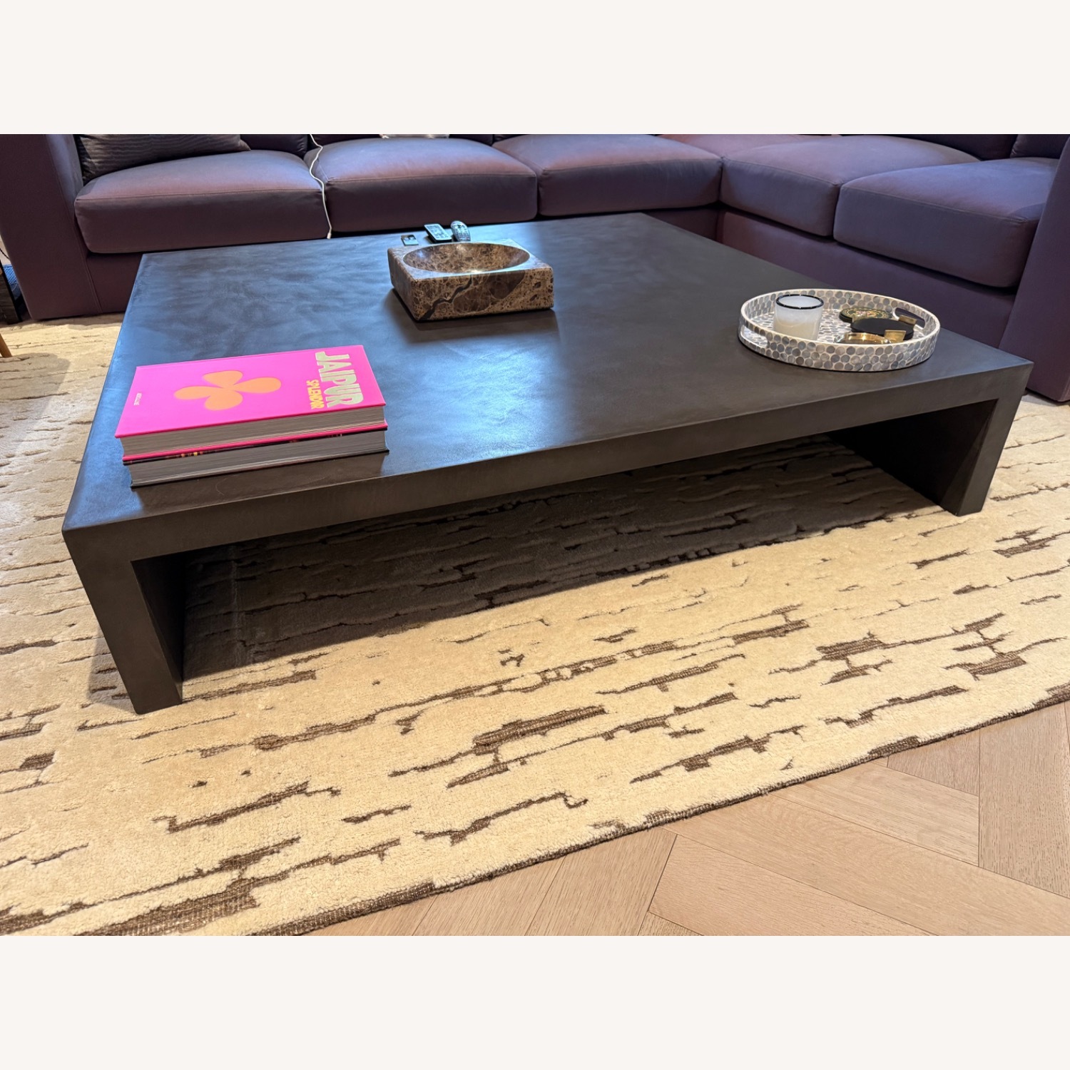 Restoration Hardware Black Concrete Coffee Table - image-3