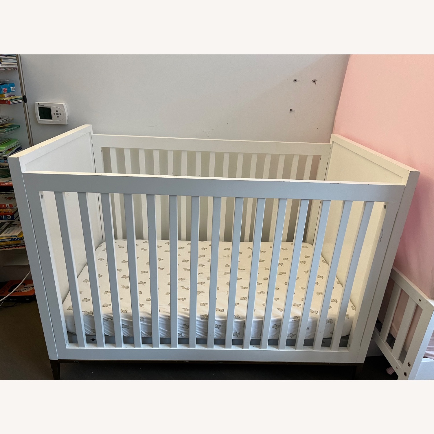 Restoration Hardware Loew Upholstered Velvet Crib - Waxed White - image-2