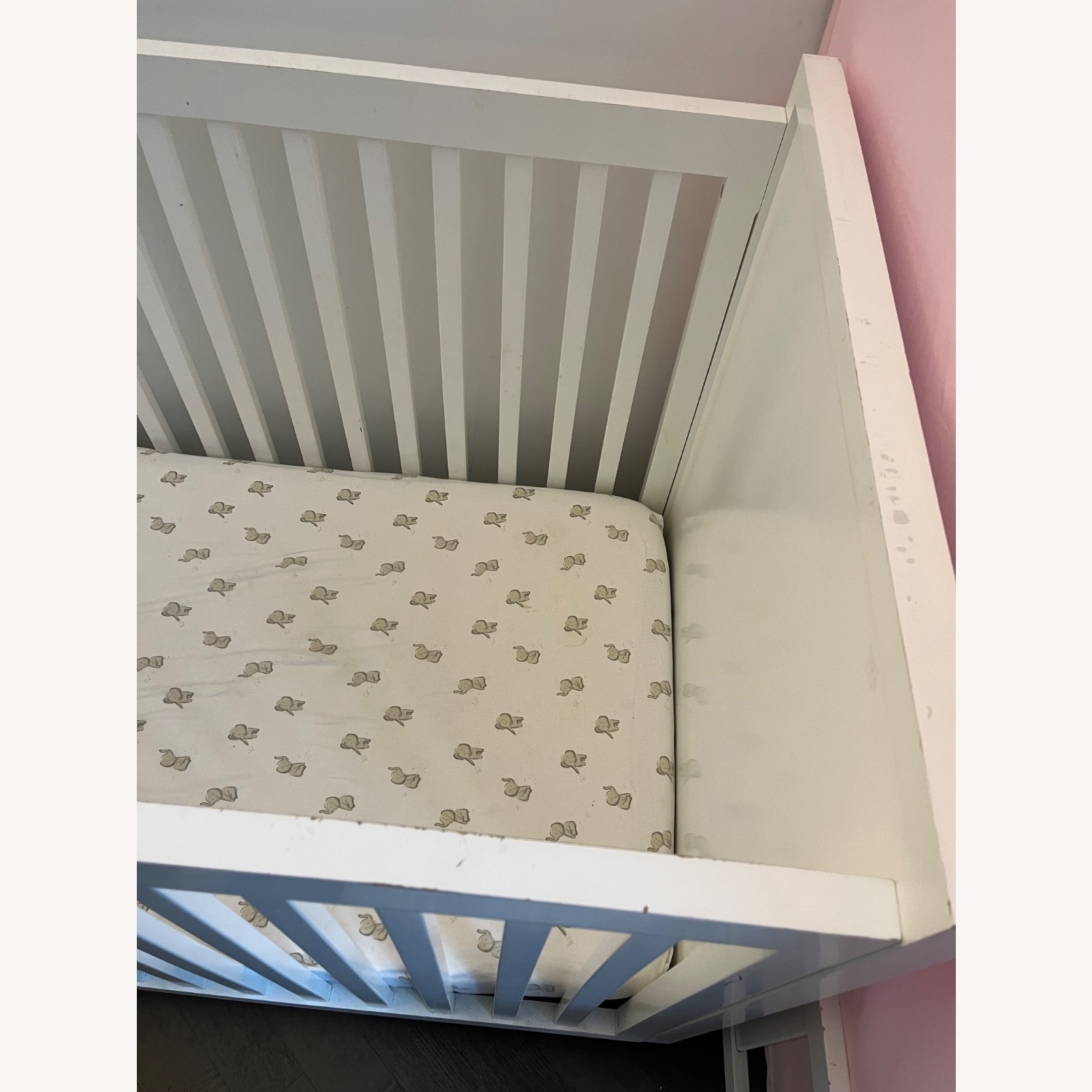 Restoration Hardware Loew Upholstered Velvet Crib - Waxed White - image-5