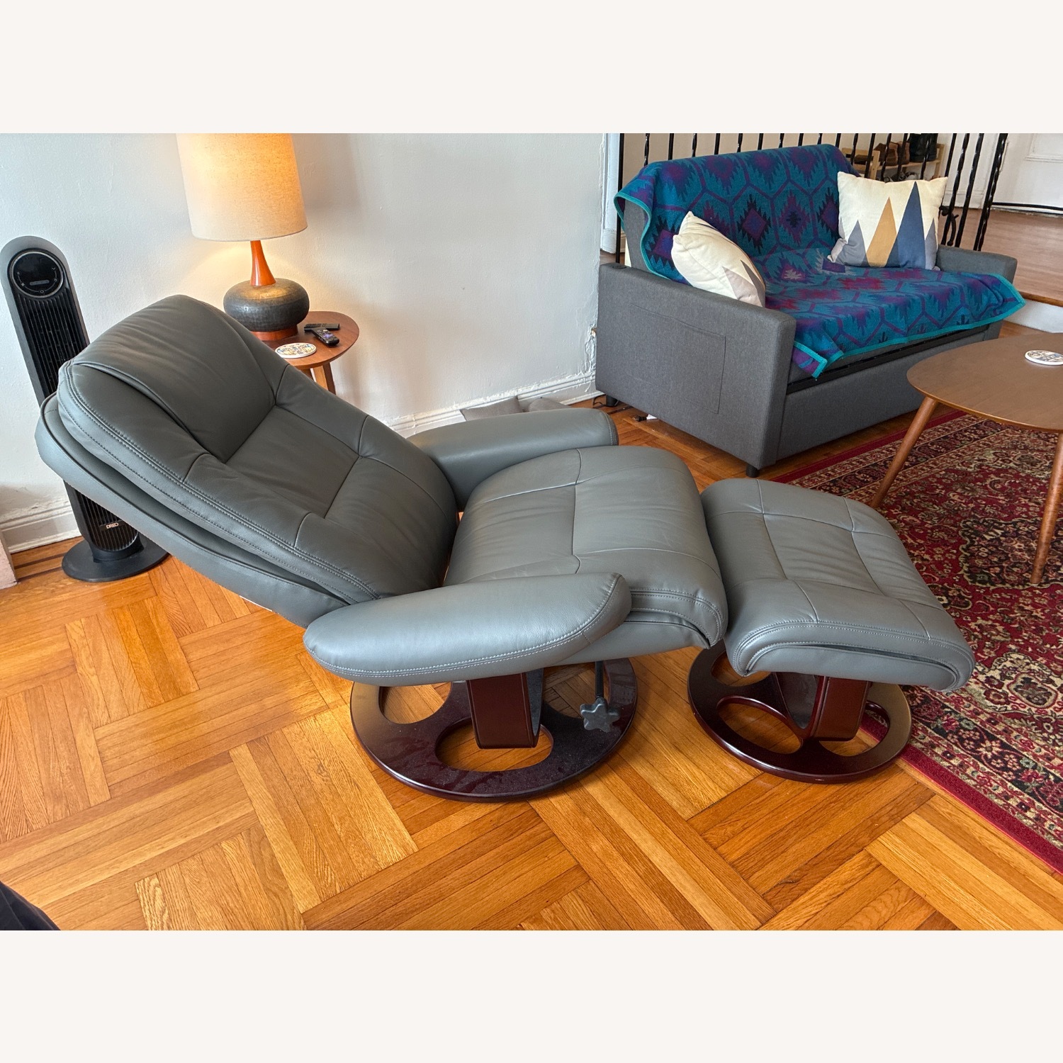 Dark Gray Leather Recliner - image-2