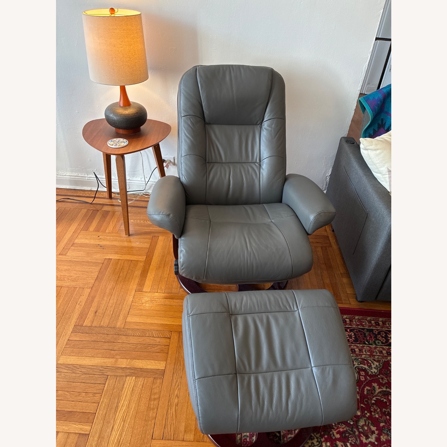 Dark Gray Leather Recliner - image-3