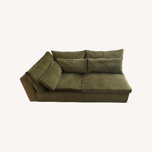 Used West Elm Harmony Modular Green Velvet 2 Seater Sofa for sale on AptDeco