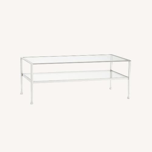 Used Pottery Barn Tanner Glass Coffee Table for sale on AptDeco
