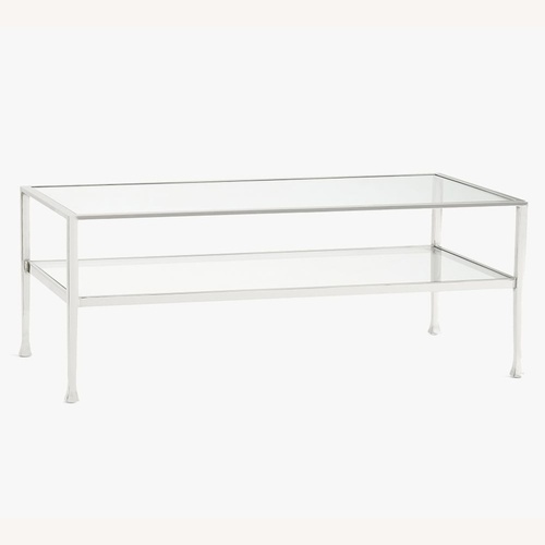 Used Pottery Barn Tanner Glass Coffee Table for sale on AptDeco