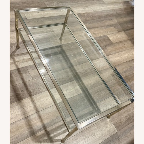 Used Pottery Barn Tanner Glass Coffee Table for sale on AptDeco