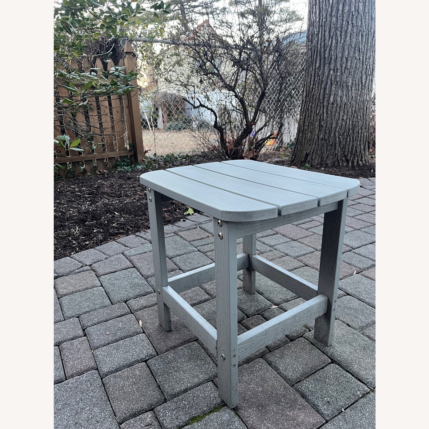 Home Depot Light Gray Resin End Tables - image-3