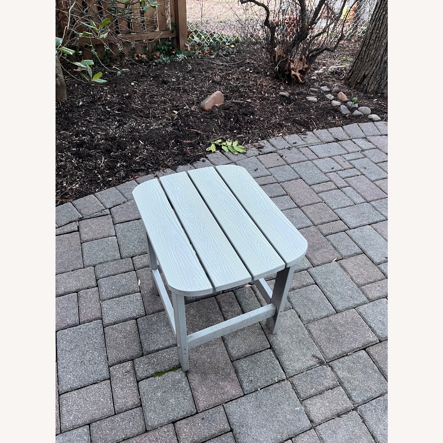 Home Depot Light Gray Resin End Tables - image-1