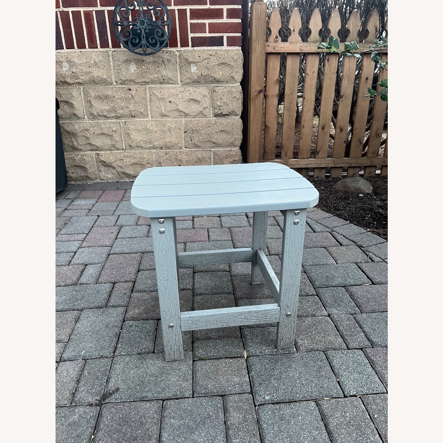 Home Depot Light Gray Resin End Tables - image-4