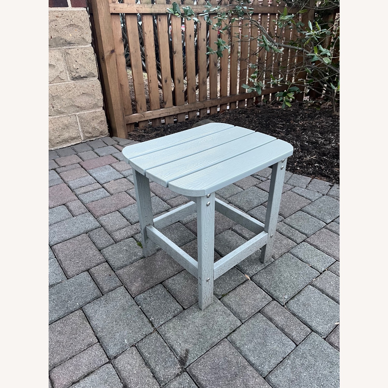Home Depot Light Gray Resin End Tables - image-2