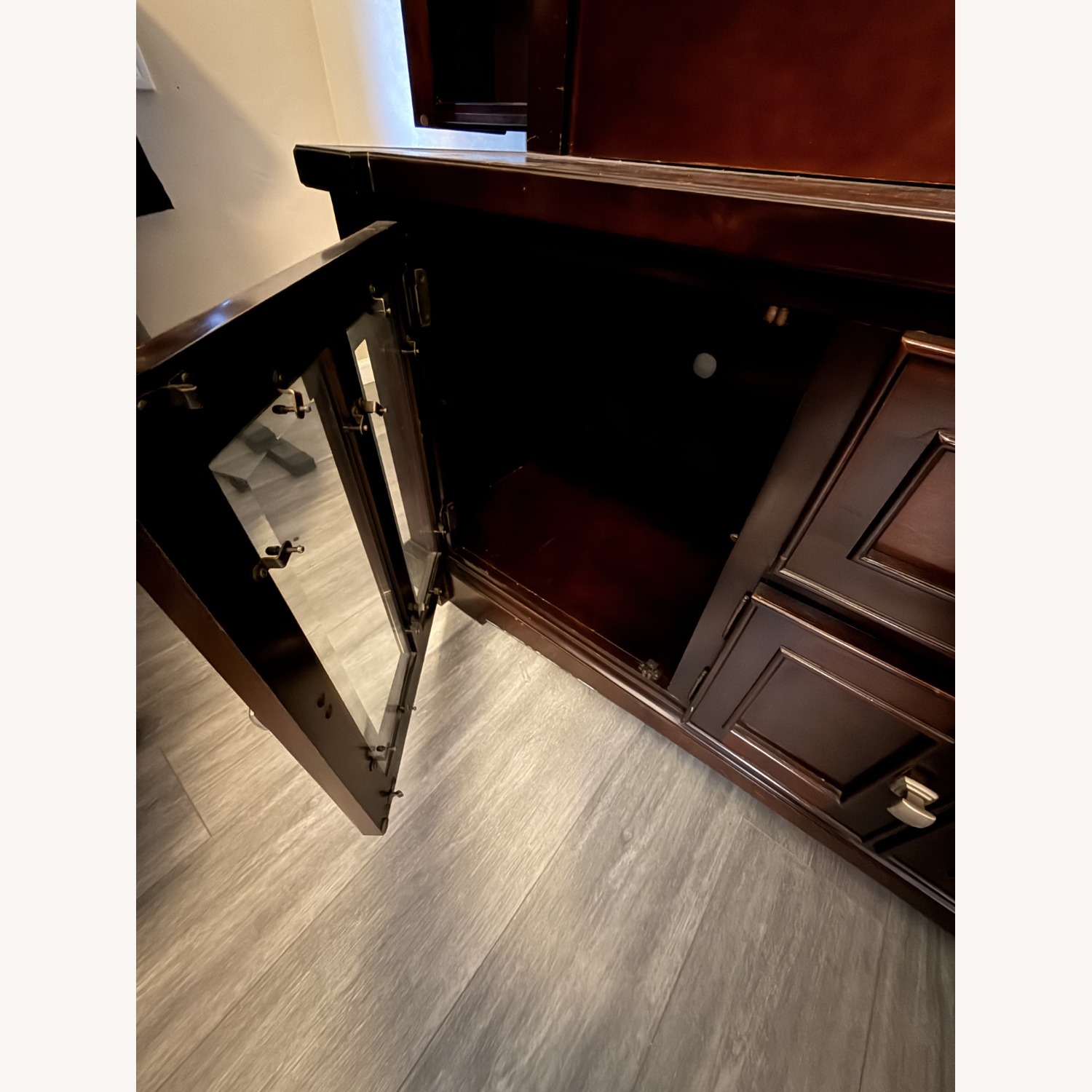 Light Brown Wood Media Storage - image-4