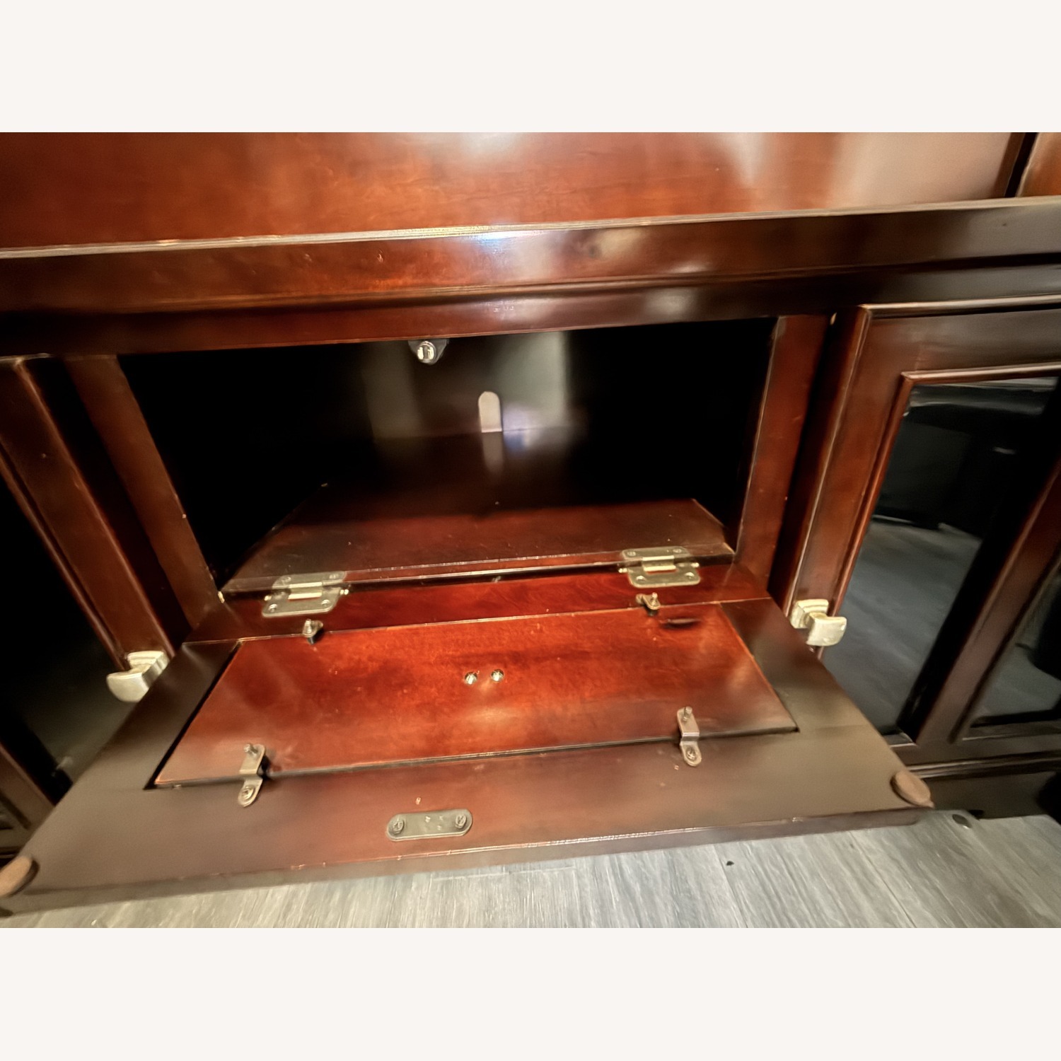 Light Brown Wood Media Storage - image-3