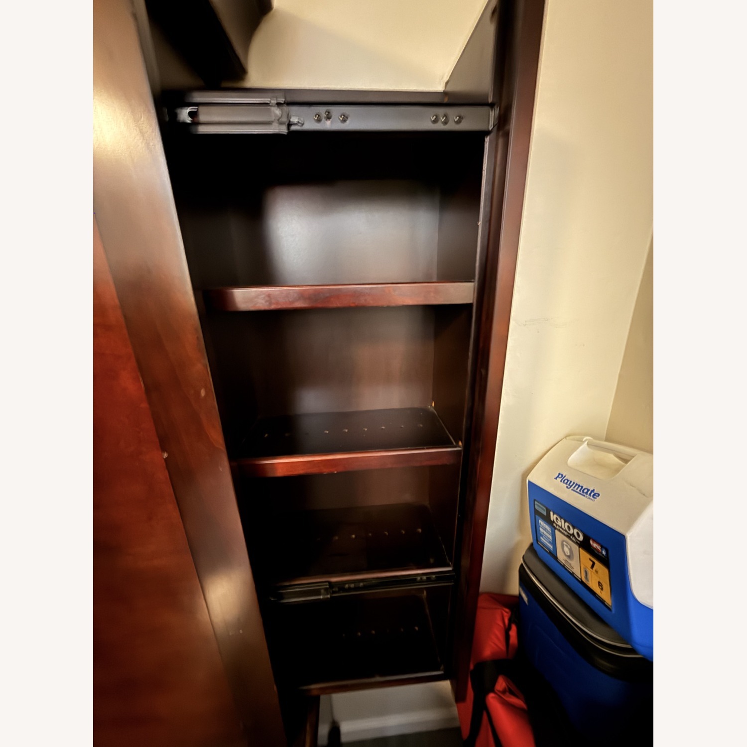 Light Brown Wood Media Storage - image-2