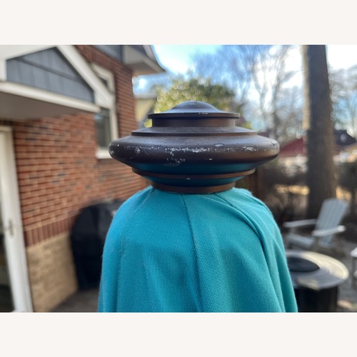 Used Frontgate  9 Foot Round Umbrella and Stand for sale on AptDeco