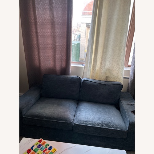 Used Blue Fabric 2 Seater Sofa for sale on AptDeco