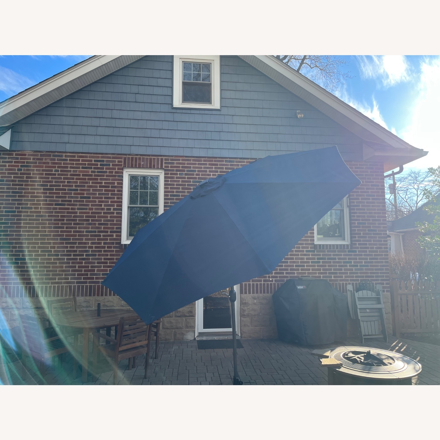 Amazon 9 Foot Umbrella with Stand and Solar Lights - image-2