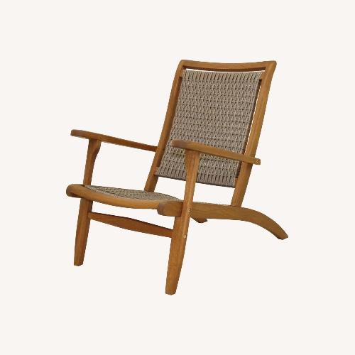 Used Outdoor Lounge Chair - Wood Frame With Wicker for sale on AptDeco
