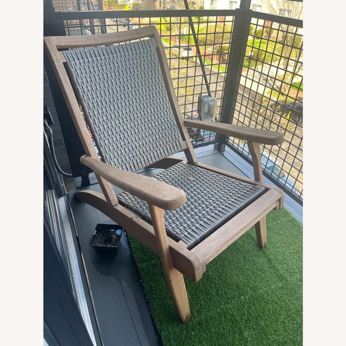 Used Outdoor Lounge Chair - Wood Frame With Wicker for sale on AptDeco