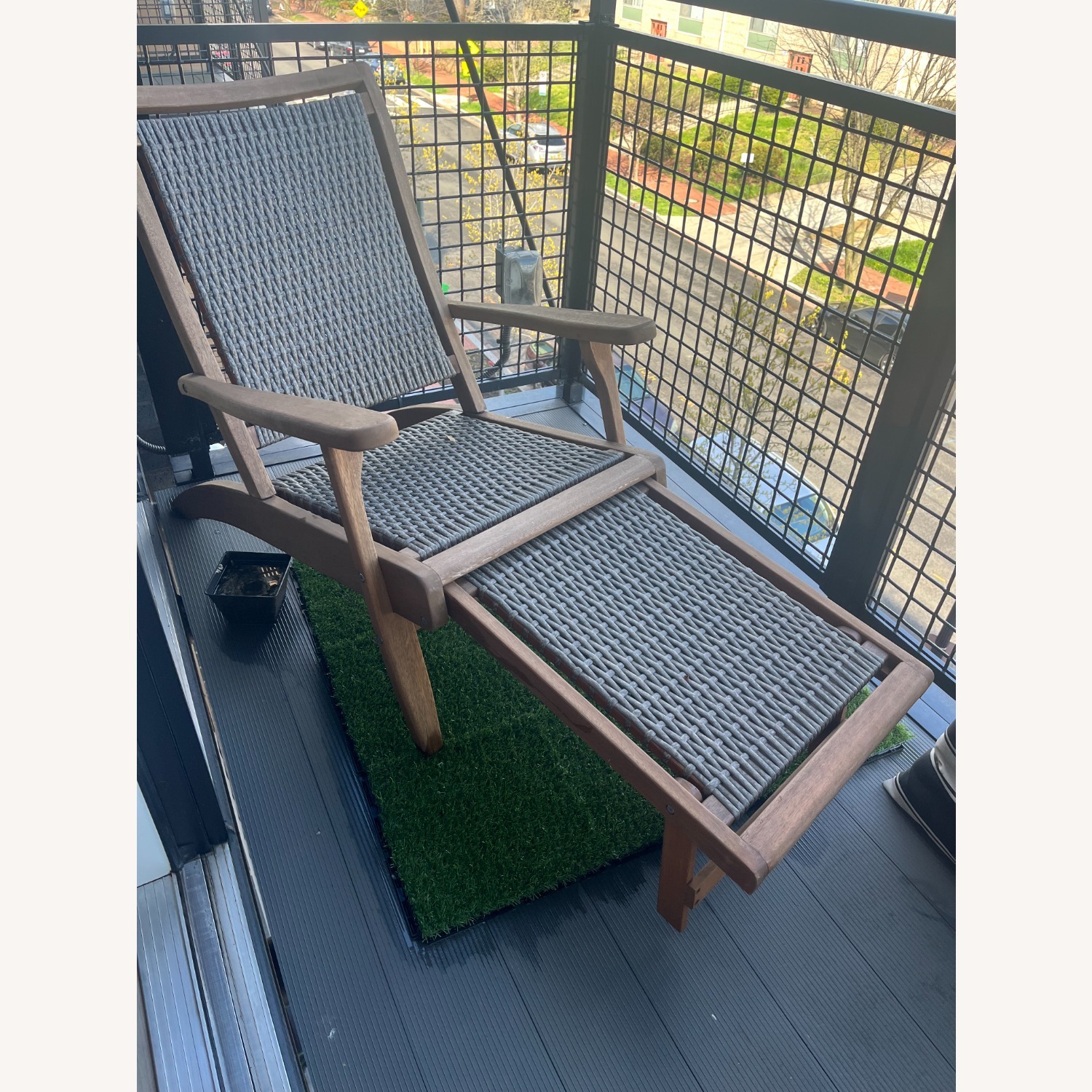 Outdoor Lounge Chair - Wood Frame With Wicker - image-2