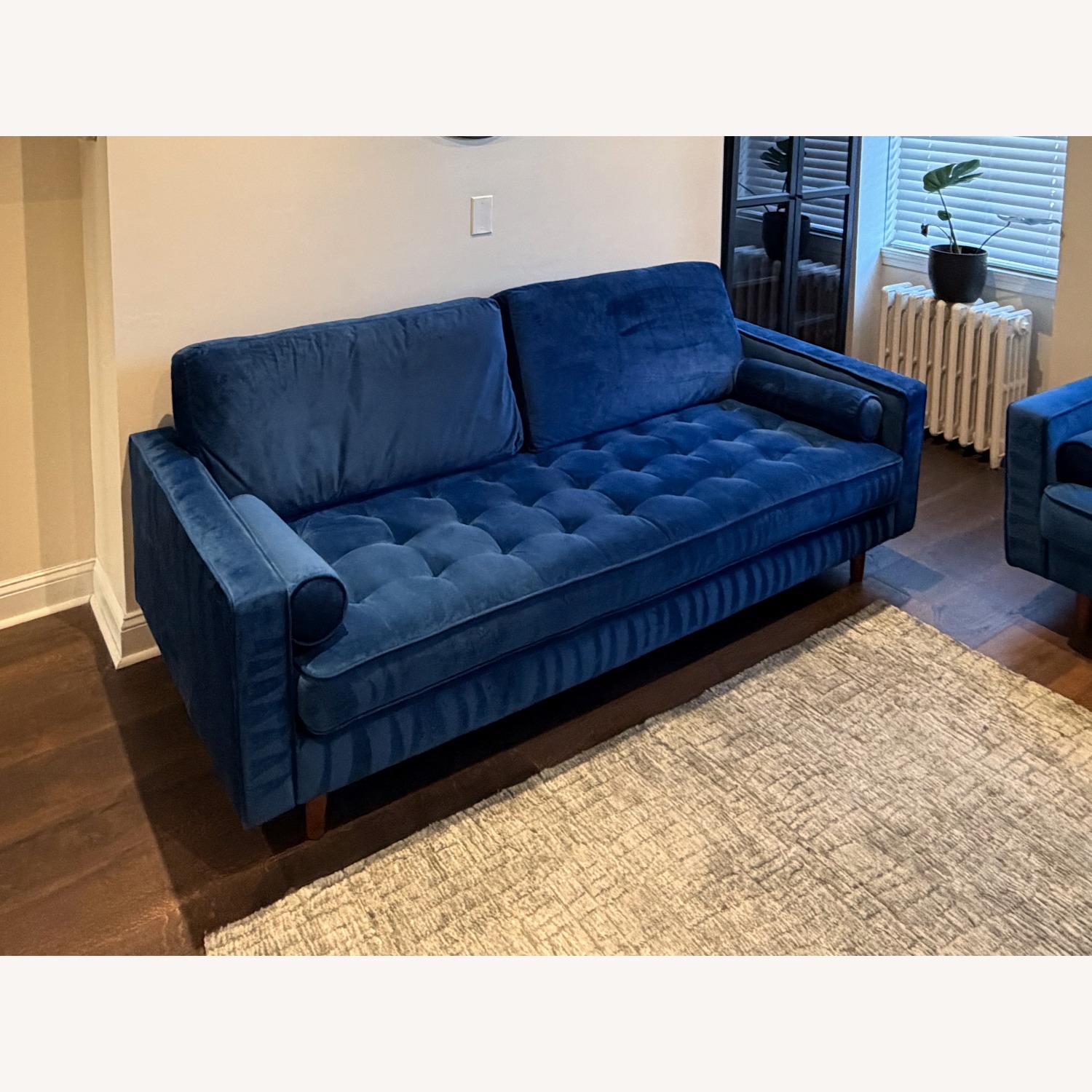 AllModern Blue Geo 84" Upholstered Sofa - image-1