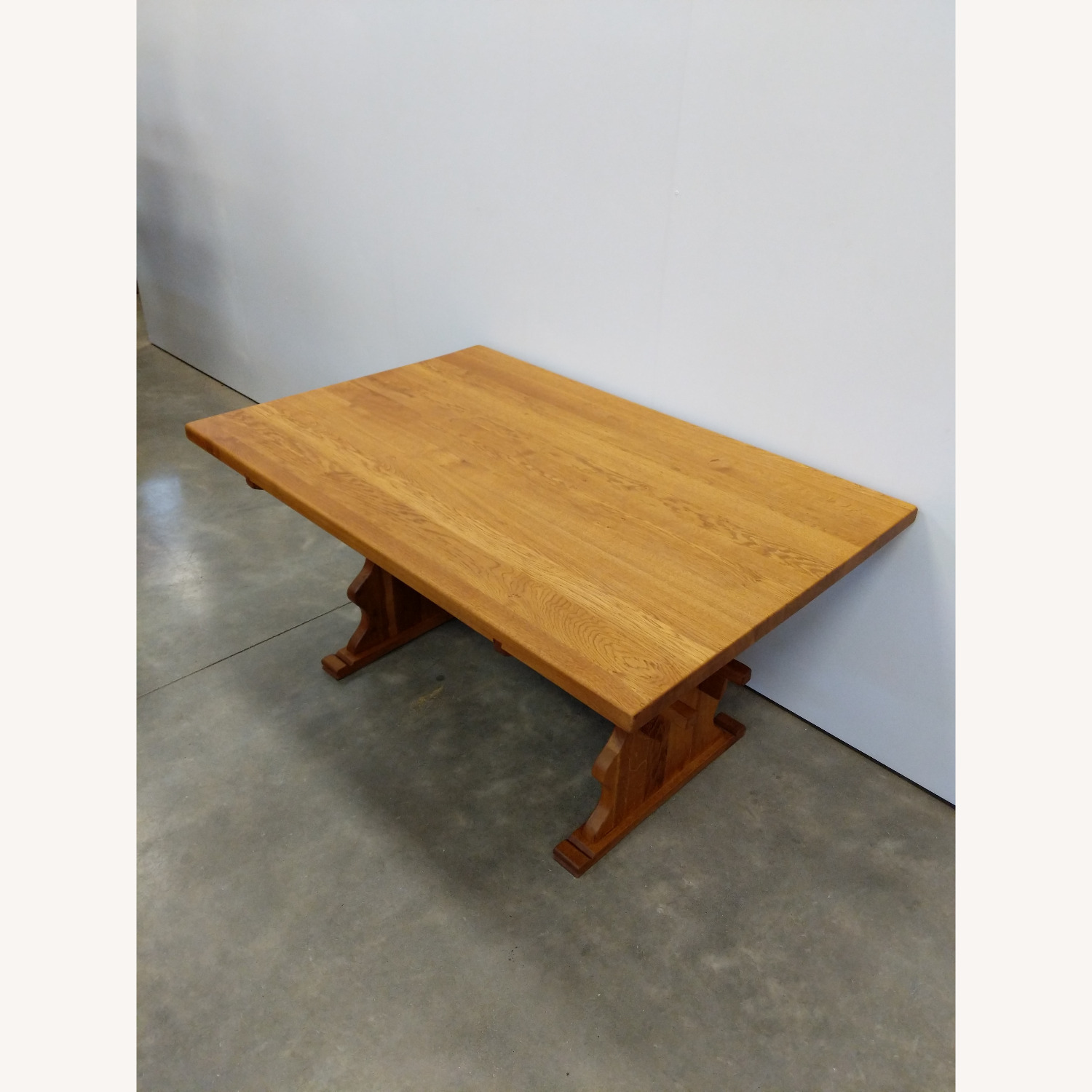 Vintage Danish Oak Trestle Dining Table - image-2