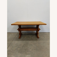 Vintage Danish Oak Trestle Dining Table