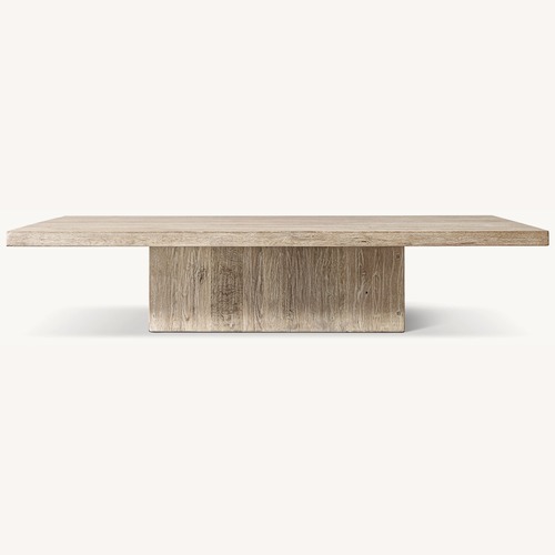 Used Restoration Hardware Light Gray Reclaimed Oak Coffee Table for sale on AptDeco