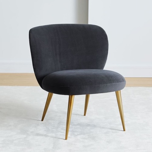 Used West Elm Navy Ginger Slipper Chairs for sale on AptDeco