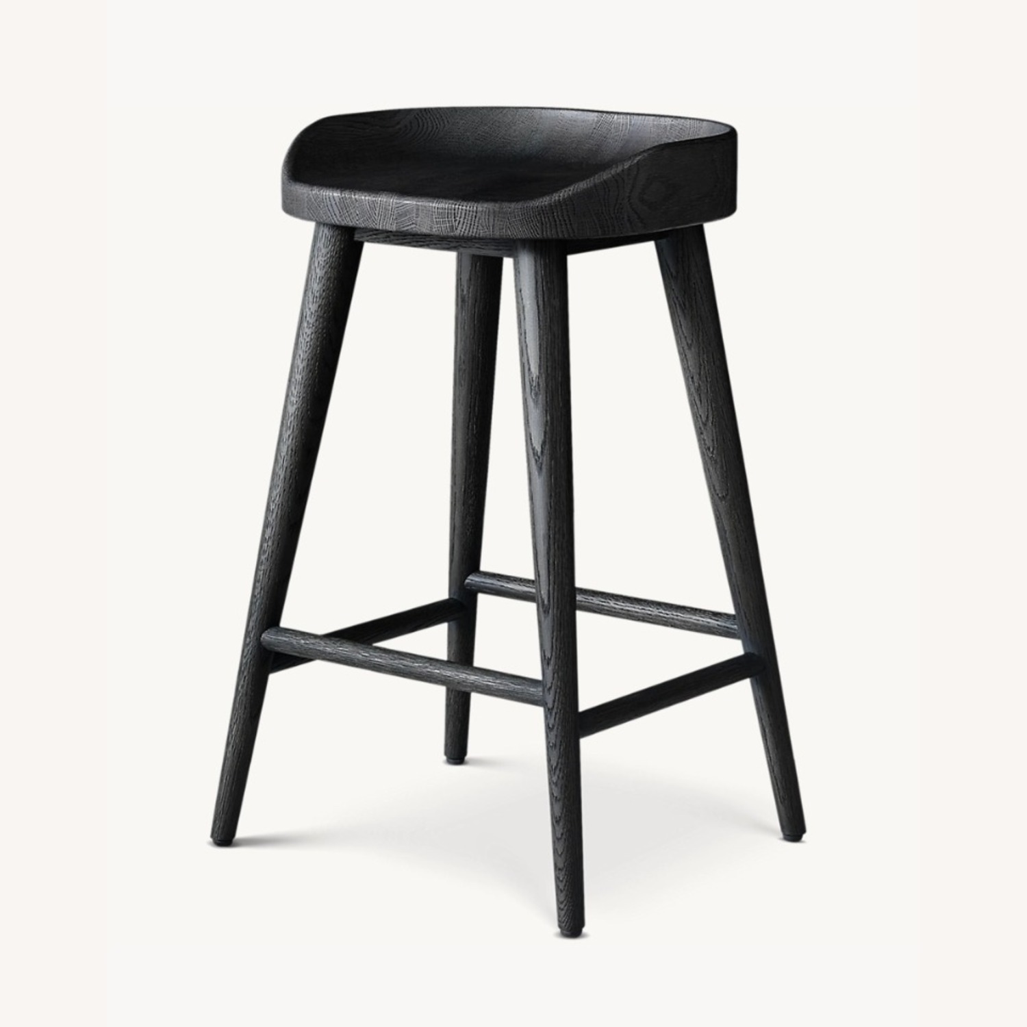 Restoration Hardware Light Gray Wood Stools - image-1