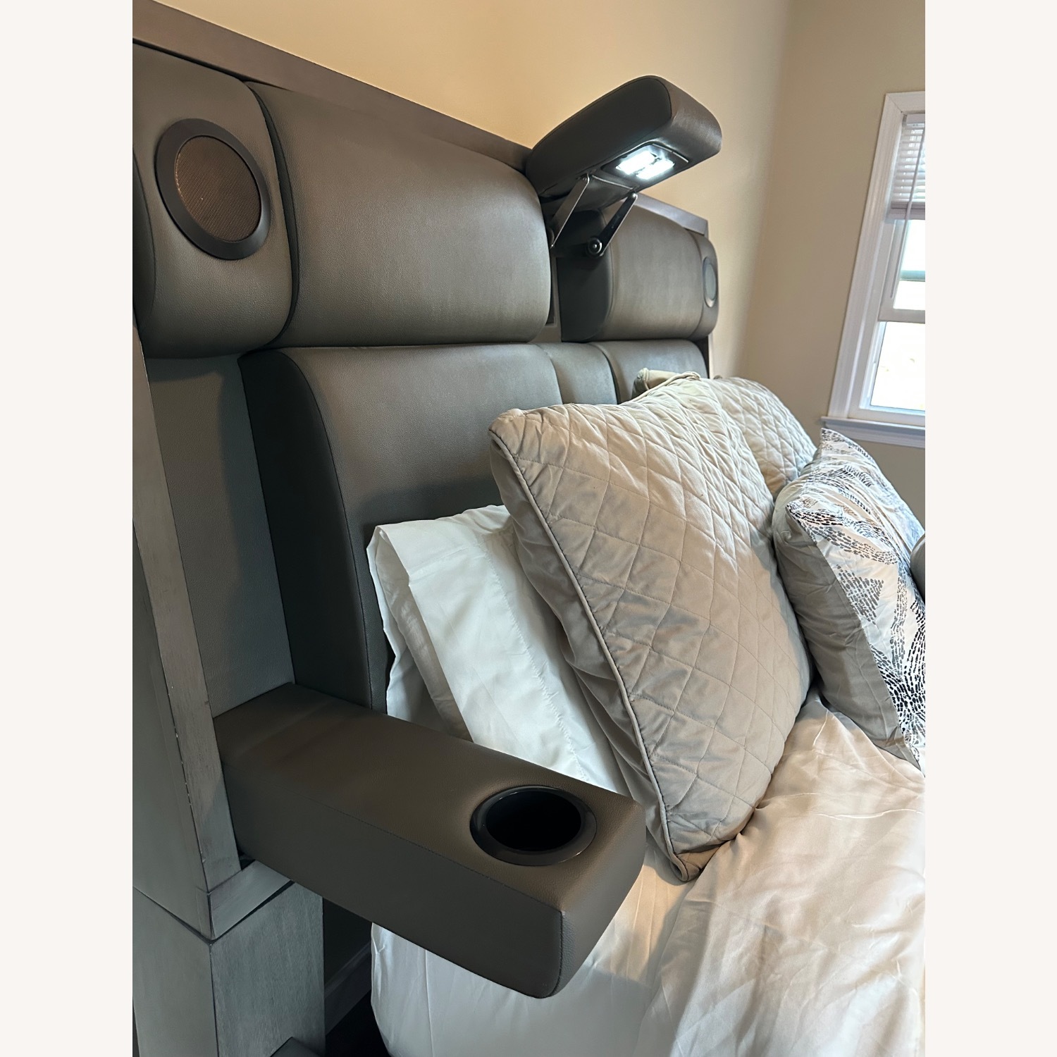 Raymour & Flanigan Orion Dark Gray Wood Queen Bed - image-4