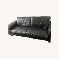 Black Leather 2 Seater Sofa