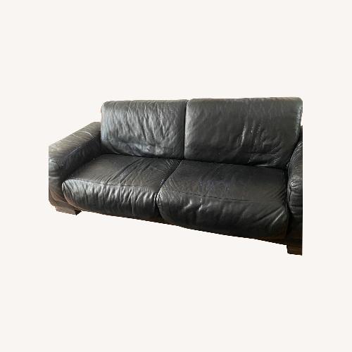 Used Black Leather 2 Seater Sofa for sale on AptDeco