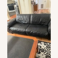 Black Leather 2 Seater Sofa