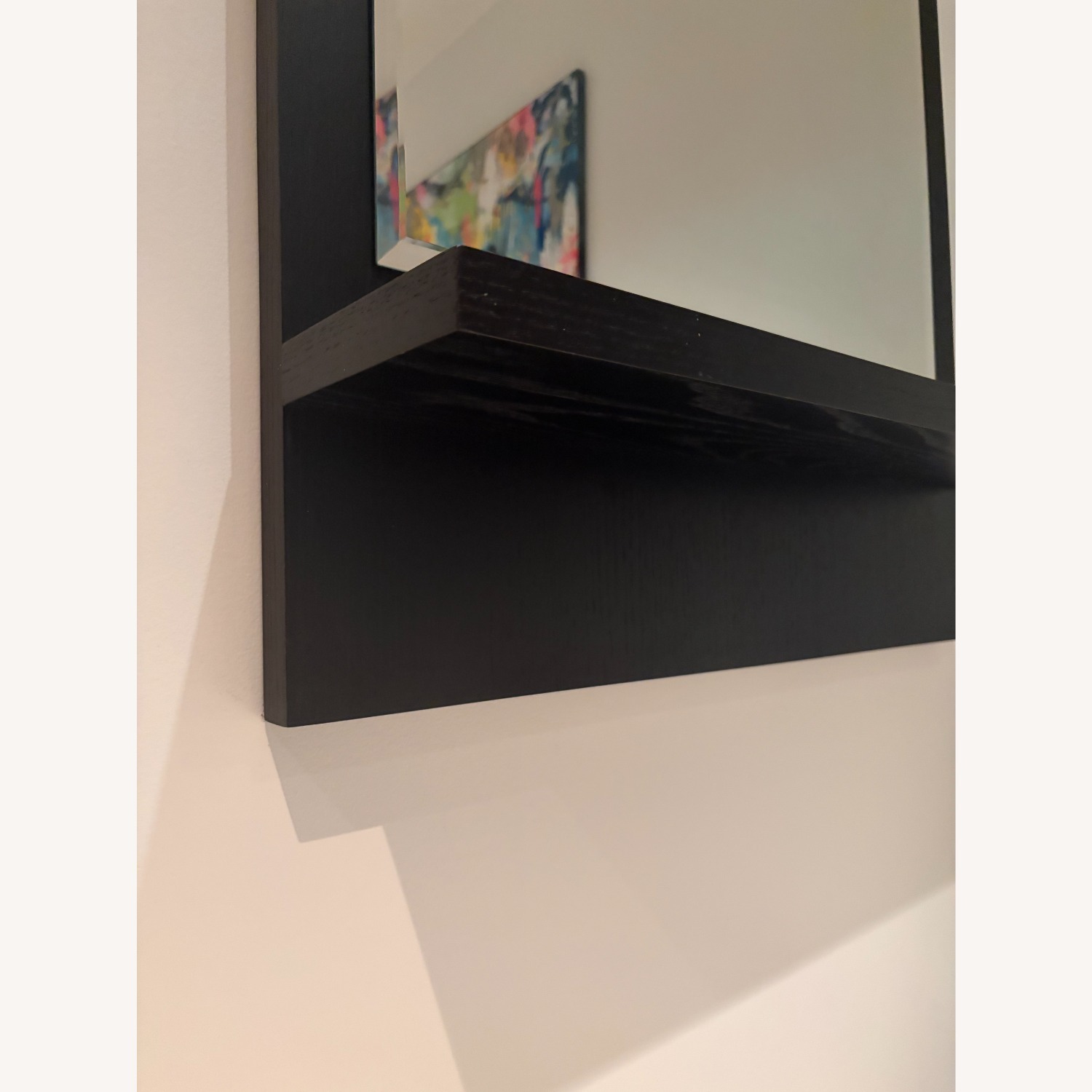 Dark Brown Wood Wall Mirror - image-2