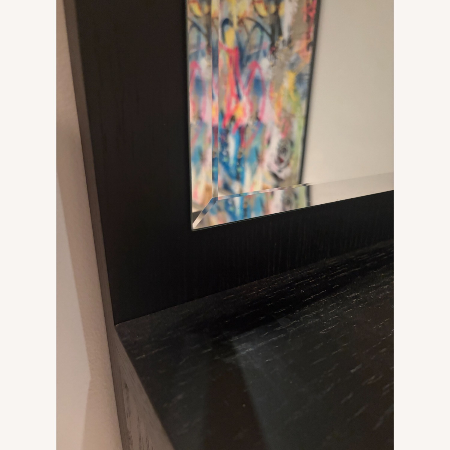 Dark Brown Wood Wall Mirror - image-4