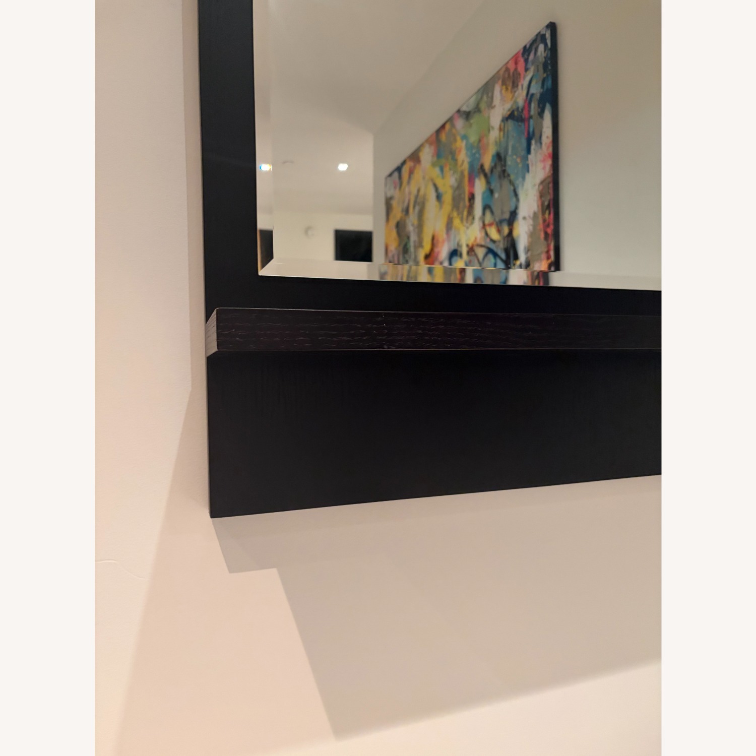 Dark Brown Wood Wall Mirror - image-3