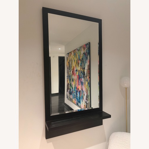 Used Dark Brown Wood Wall Mirror for sale on AptDeco
