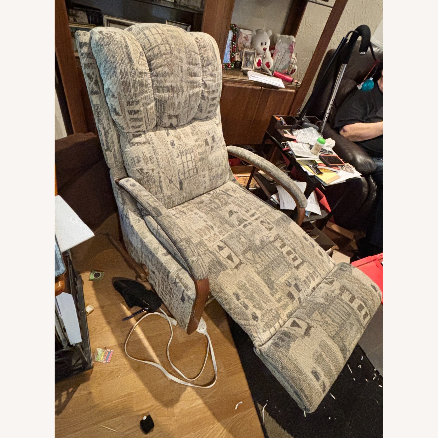 La-Z-Boy Fabric Recliner - White - image-1