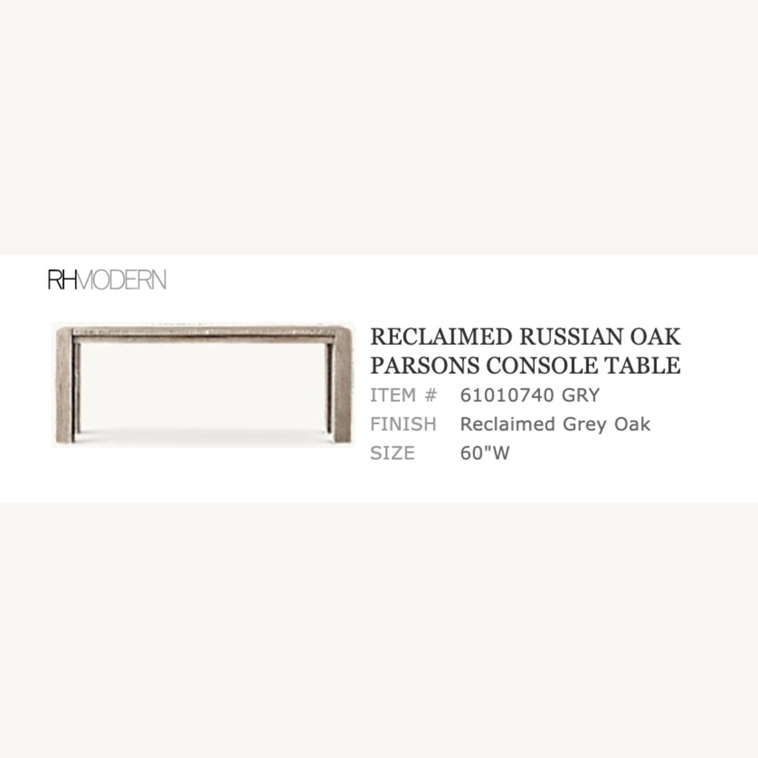 Restoration Hardware Reclaimed Russian Oak Parsons Console Table - image-3