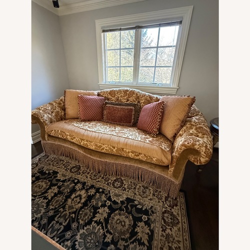Used Safavieh Gold Fabric 3+ Seater Sofa for sale on AptDeco