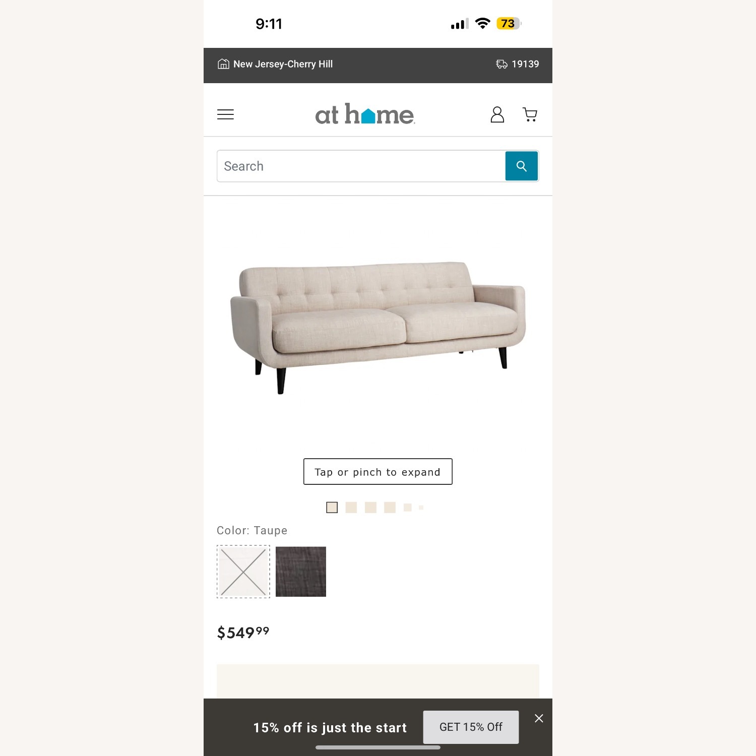 At Home Light Brown 3+ Seater Sofa - image-4