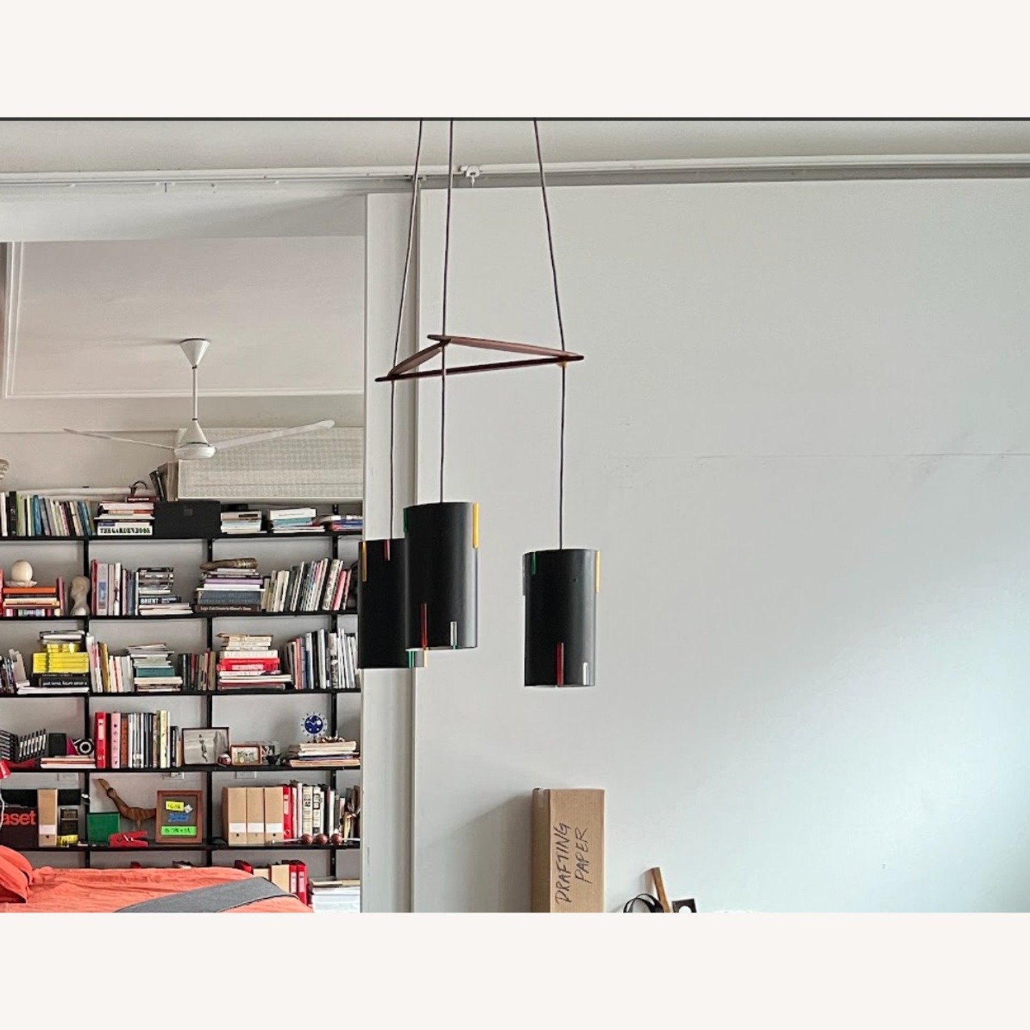 Vintage Three Pendant Chandelier (1950s) - image-4