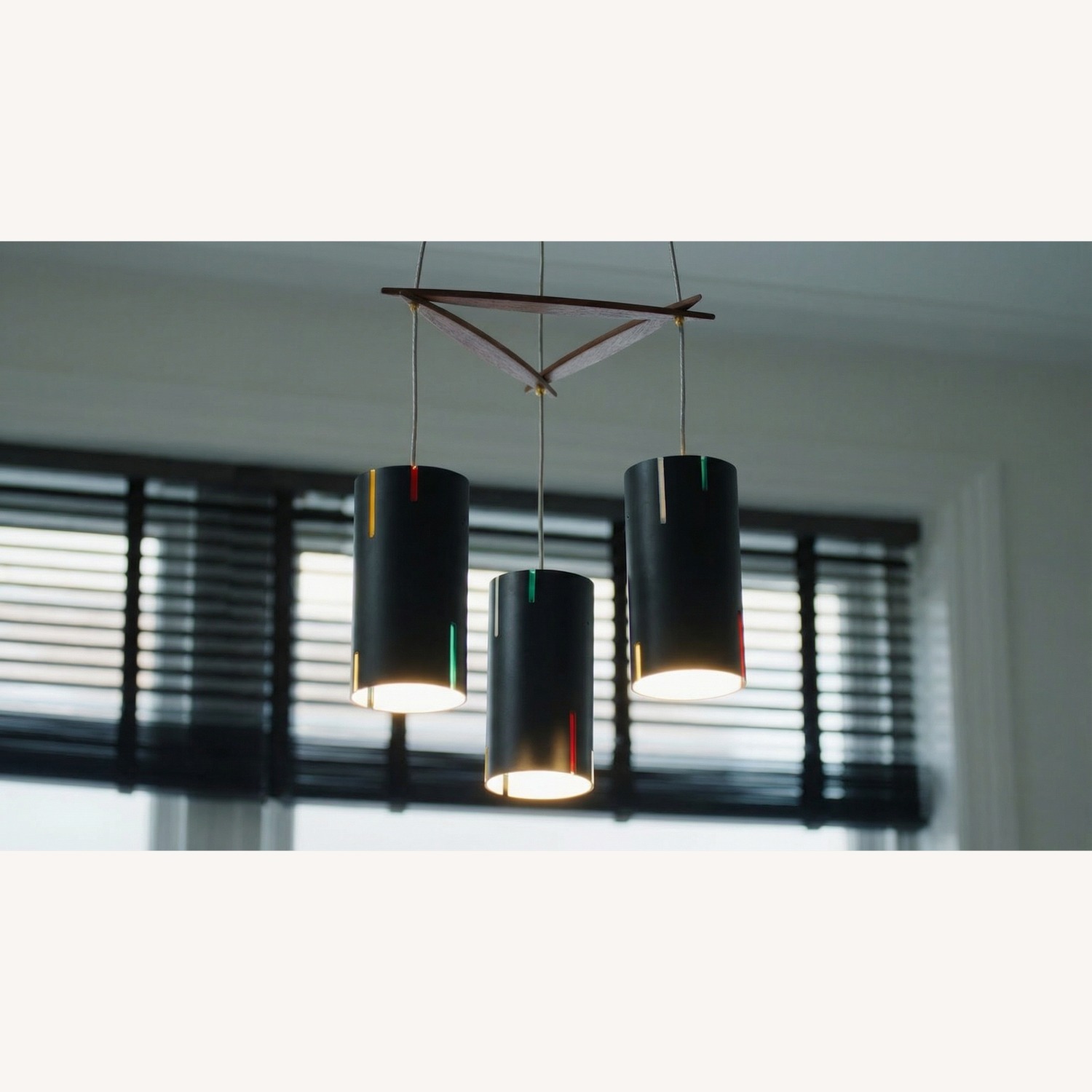 Vintage Three Pendant Chandelier (1950s) - image-2