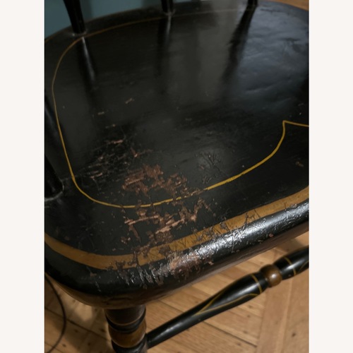 Used Vintage Black & Gold Eagle Motif Windsor Armchair for sale on AptDeco