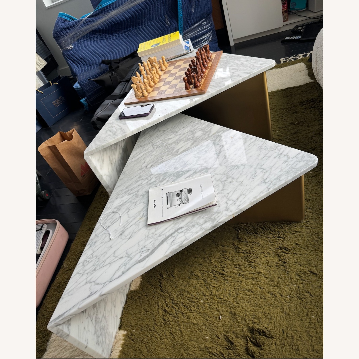 Rove Concepts Terra White Marble Coffee Table Set - image-1